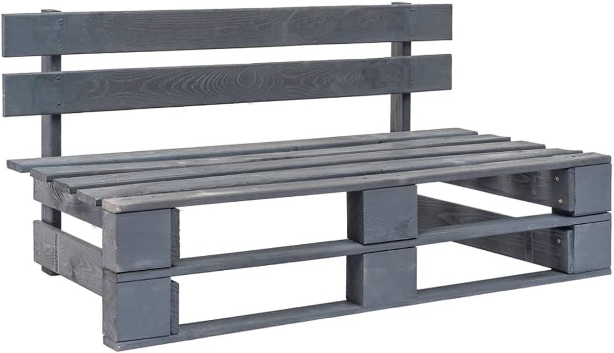 Outdoor grijs van geïmpregneerd grenenhout, tuinbank pallets, hout voor terras, tuin of woonkamer, pallets, zitbank hout met solide constructie, eenvoudig