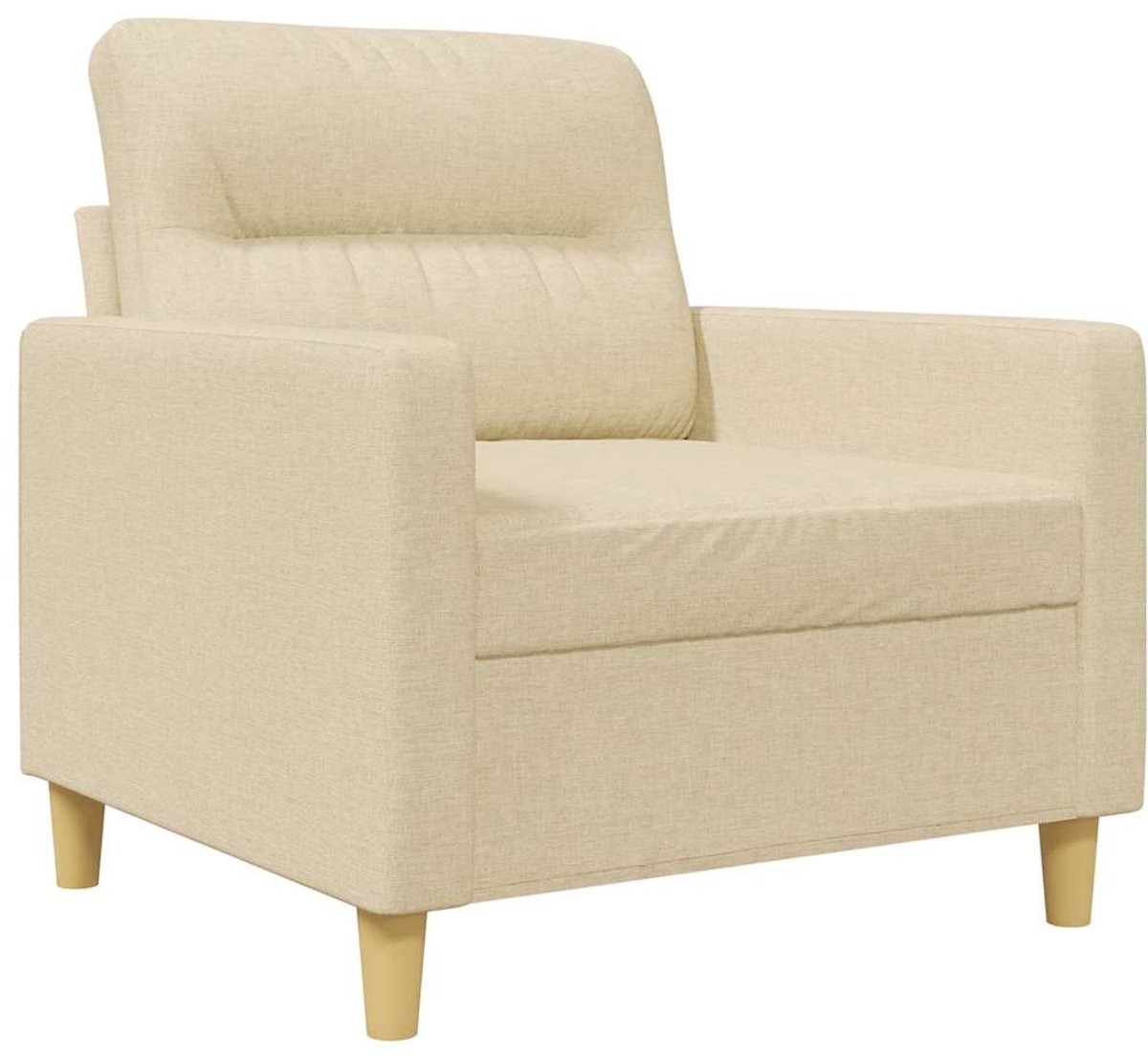 vidaXL Fauteuil - 60 - cm - stof - crèmekleurig