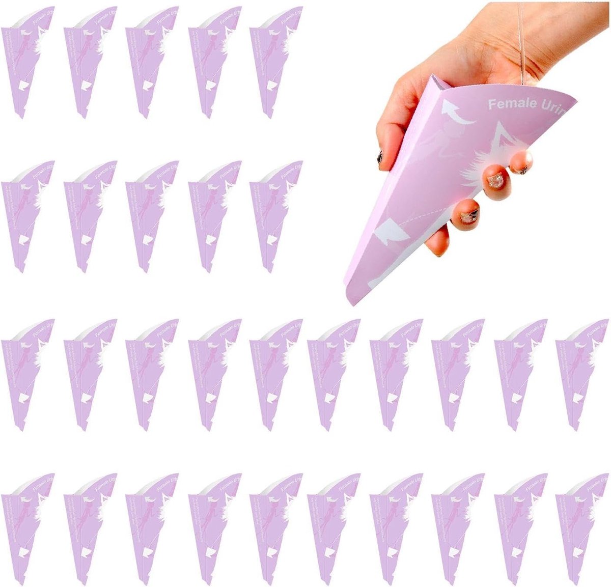 30 stuks draagbare urinoirs, papieren urinoirs, buitenproducten, geschikt voor zwangere vrouwen, reizen, kamperen, buitenactiviteiten