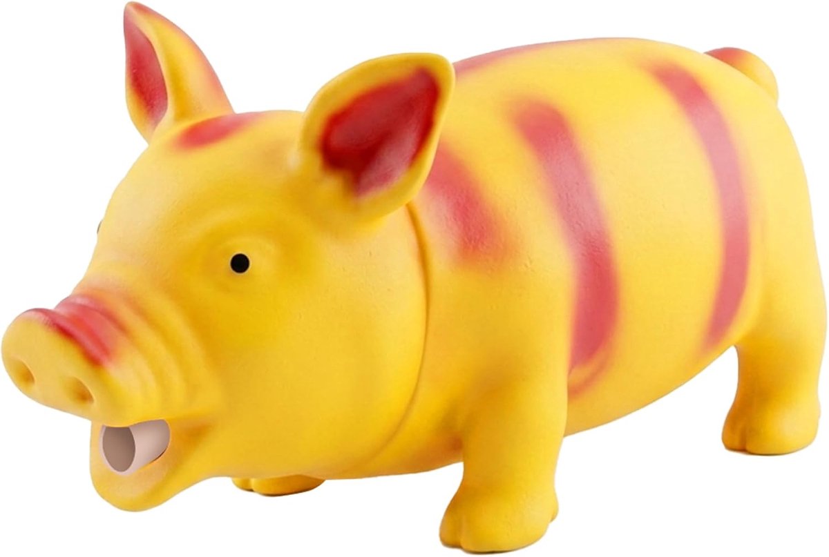 Piepende Rubber Varken voor Honden 20 cm, Latex Hondenspeeltje met Geluid voor Kleine Honden en Puppies