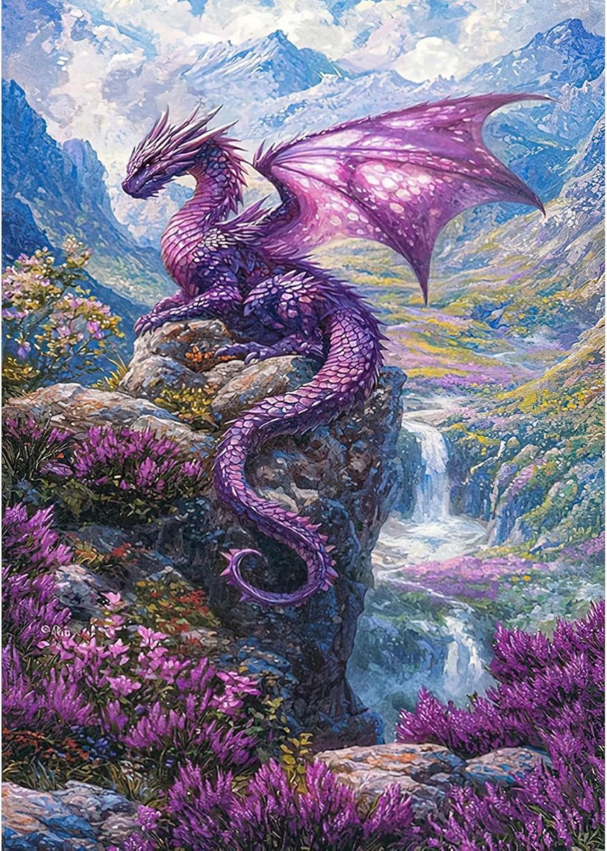 Dragon Diamond Art Kits, 5D Dieren Diamant Schilderij Kits voor Volwassenen, Volledige Boor Diamant Schilderij Kits voor Beginners Kristallen Foto Kunst voor Woondecoratie 30 x 35 cm