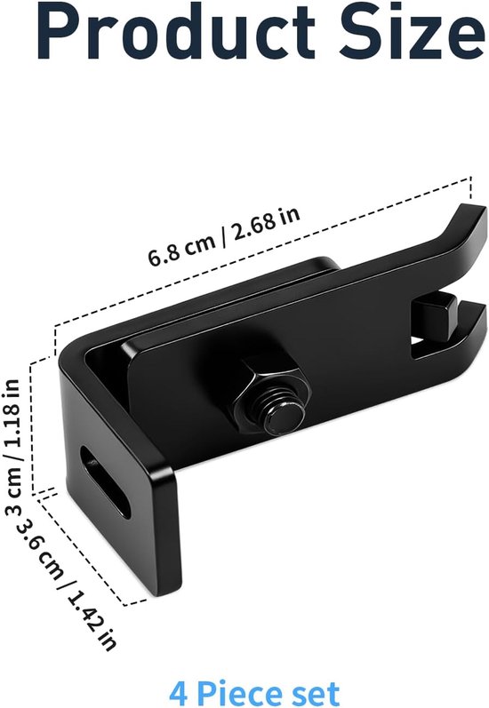 Omheiningspanelen met dubbele stang, 4 stuks, metalen hekwerk voor tuinomheiningspanelen, dubbele stangbeugels, wandverbindingsprofiel, gebruikt om het gaashek aan de muur te bevestigen — afbeelding 2