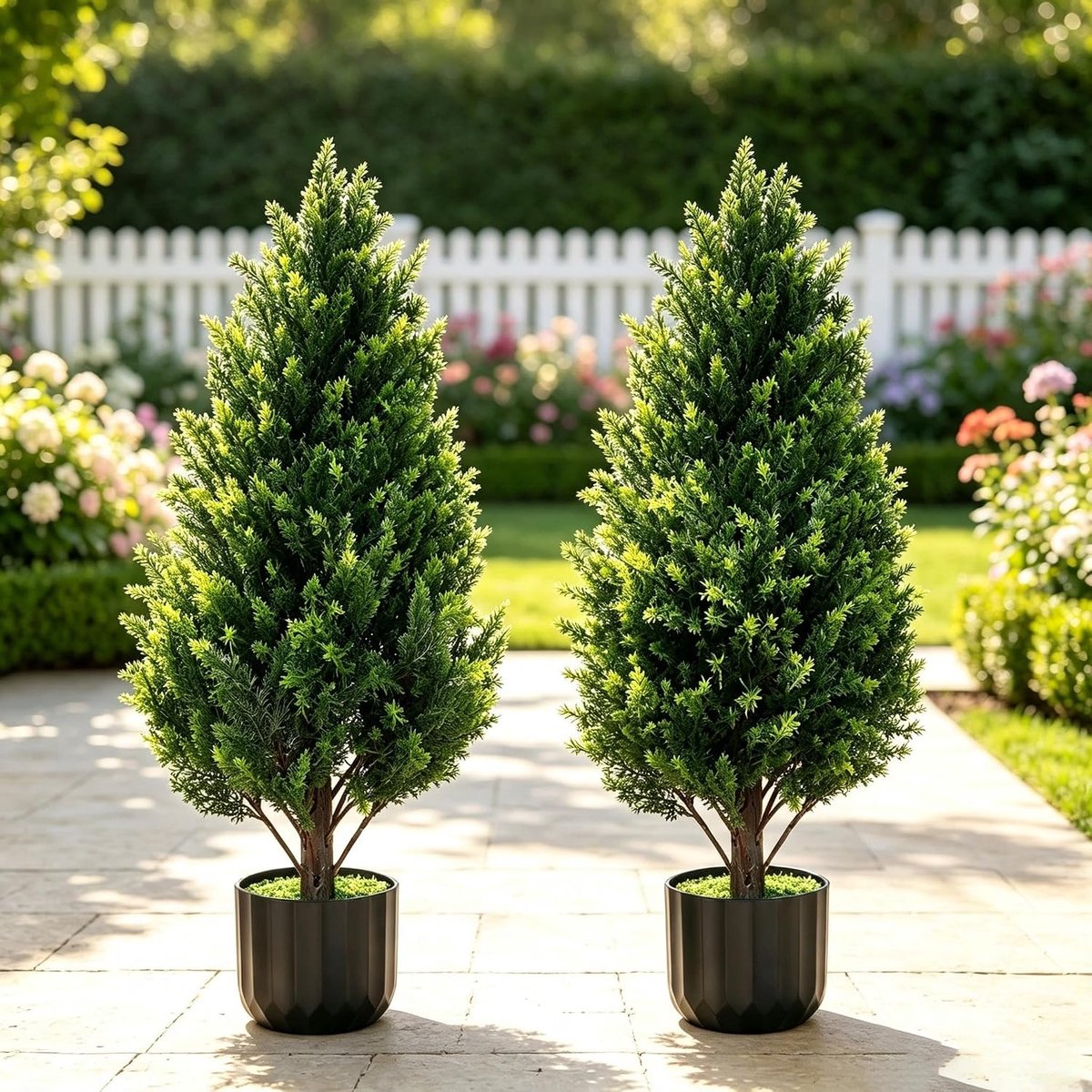 70cm Kunstcipressen, UV-bestendig Indoor Outdoor Set van 2