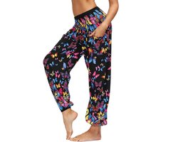 Vrouwen Hippie Baggy Thaise Yoga broek met zakken Elastische hoge taille Genie Harem Broek Aladin Summer Beach