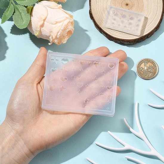 Mallen 2 Stuks Herbruikbare Ronde Hart Stervormige Nagels Art Gereedschap Siliconen Mal Voor Nagels Ontwerp Decoratie Diy Hars Craft Accessoires — afbeelding 4