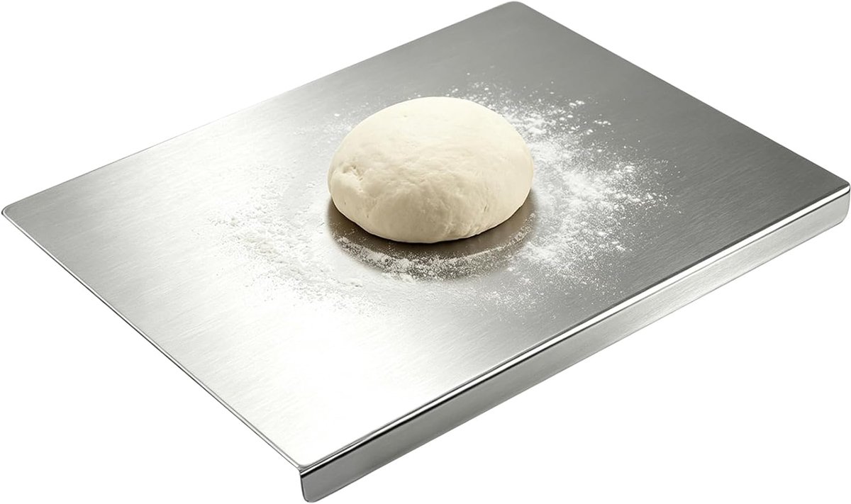 Snijplank 30 x 40 cm, keukensnijplank roestvrij staal snijplank voor koken, bakken brood, keukenplaat met rand voor vlees, groenten voor keuken, bar