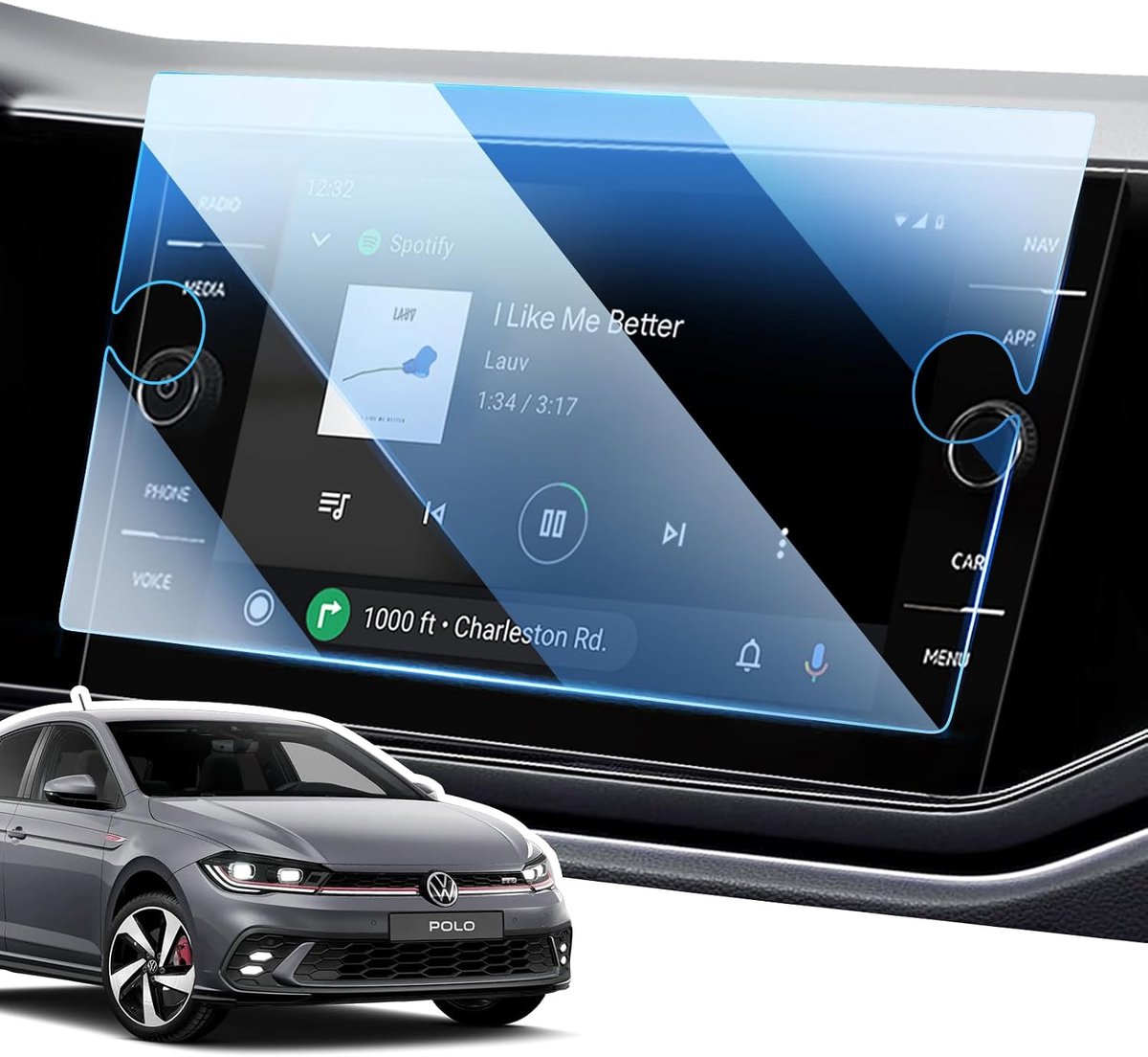 8" Screen Protector for VW Polo MK6 AW1 GTI TGI 2018-2026 - Discover Media Schermbeschermingsfolie, 9H Gehard Glas - ShopVlot