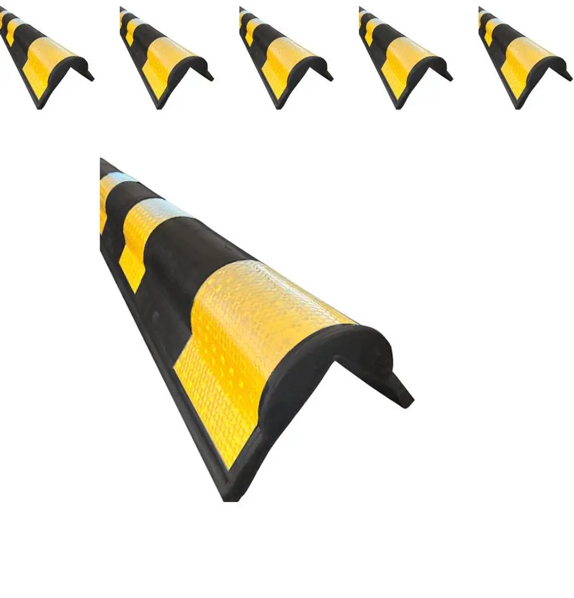 Ri-Traffic reflecterende rubberen afgronde hoekbeschermer - geel zwart | 5 stuks | 5 stuks