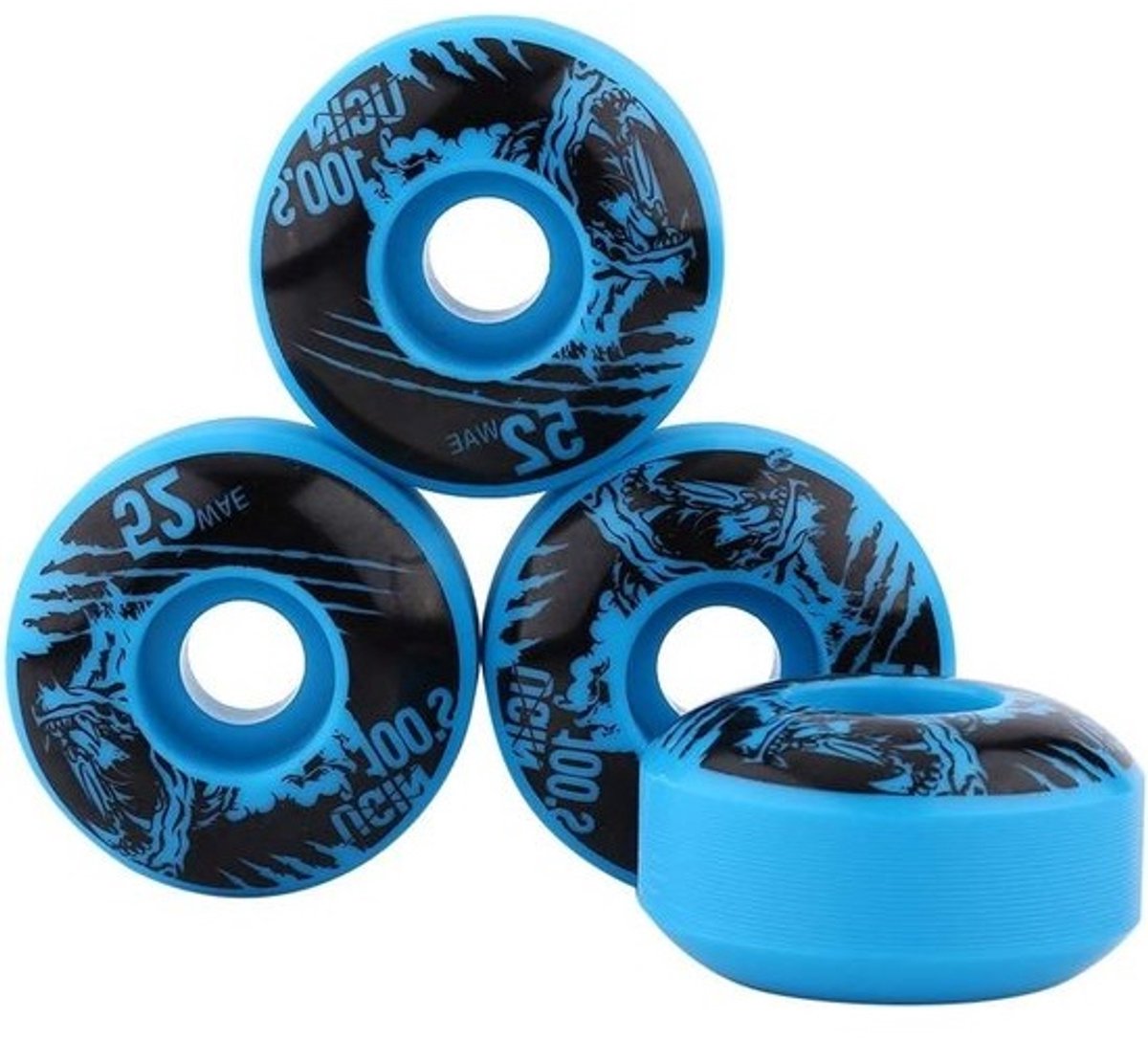 4 stuks skateboardwielen PU SHR 100A 52 mm x 30 mm voor longboard en skateboard