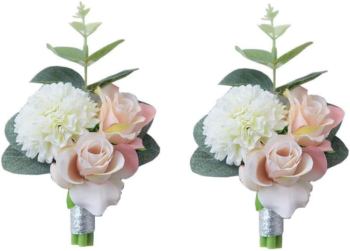 2 stuks bruiloftsbenodigdheden, decoratie voor meisjes, bruidsmeisje, knoopsluiting, bal, feest, lijfje, decoratie, bruiloft, cadeau (roze)