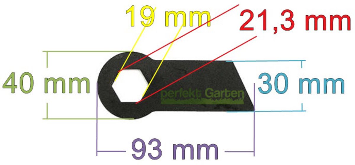 18 x 9,3 cm verticuteermes voor Pattfield PE-BV 8738 (PEBV8738)