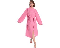 Nottoc Badjas, 100% katoen, wafelstof, reisbadjas voor dames en heren, zacht, absorberend en licht, spa, badjassen