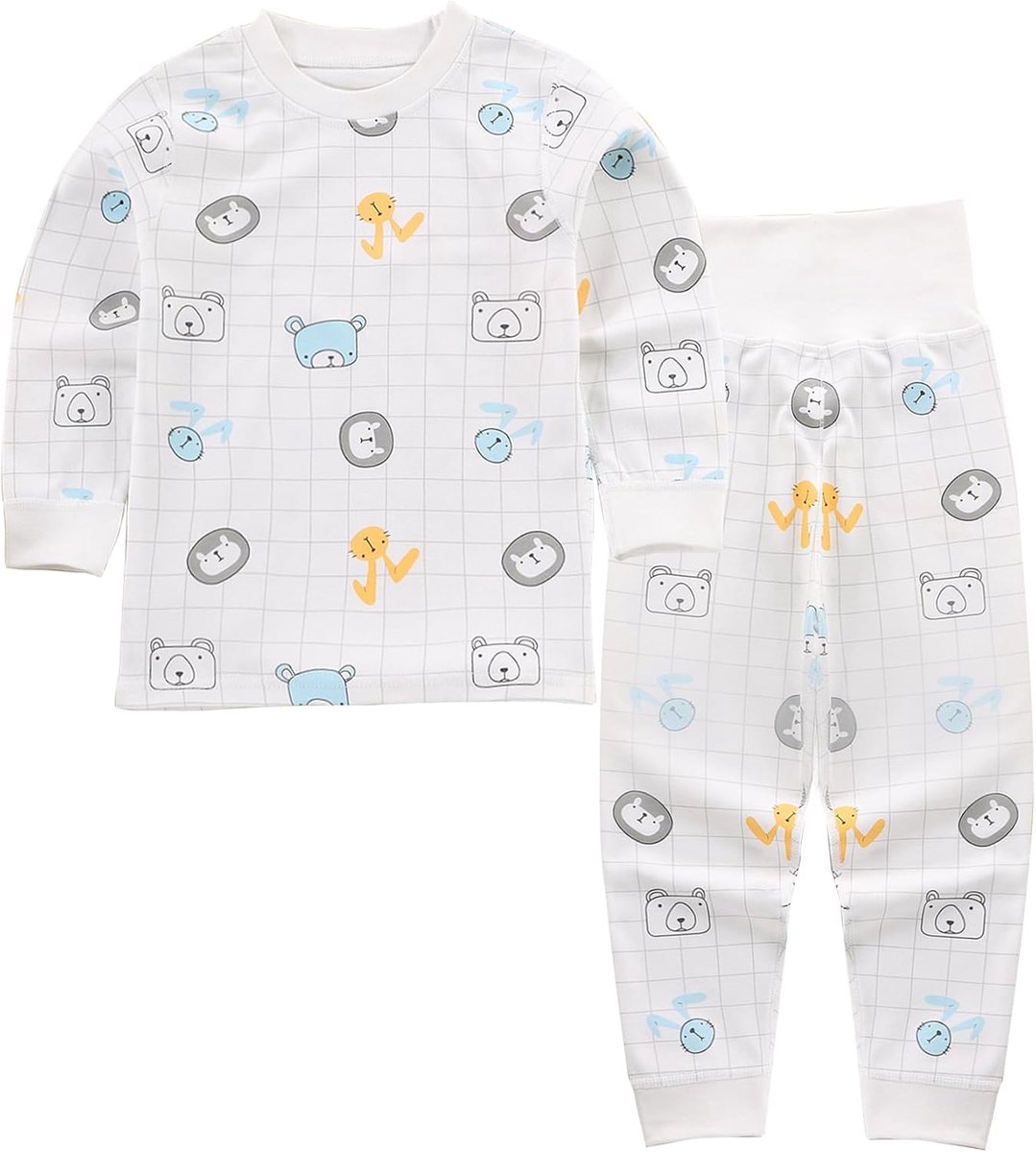 100% Katoenen Baby Jongens Meisjes Pyjama Set Nachtkleding Met Lange Mouwen