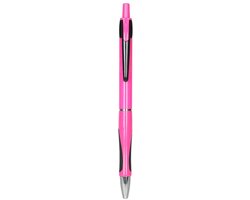 SnelShoppen - PM Bingo Retractable Balpennen 0,7 mm Roze/Zwart Pak van 50 - Blauwe Inkt - Perfect voor School, Kantoor, Creatieve Projecten en Feesten