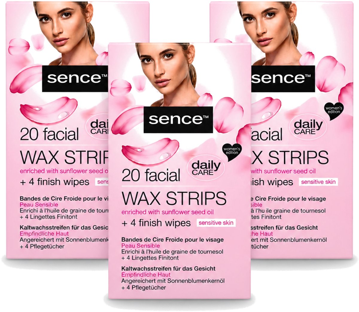 3 x Sence - Waxstrips - Gezicht - 20 Waxstrips - Voordeelverpakking - 3 stuks
