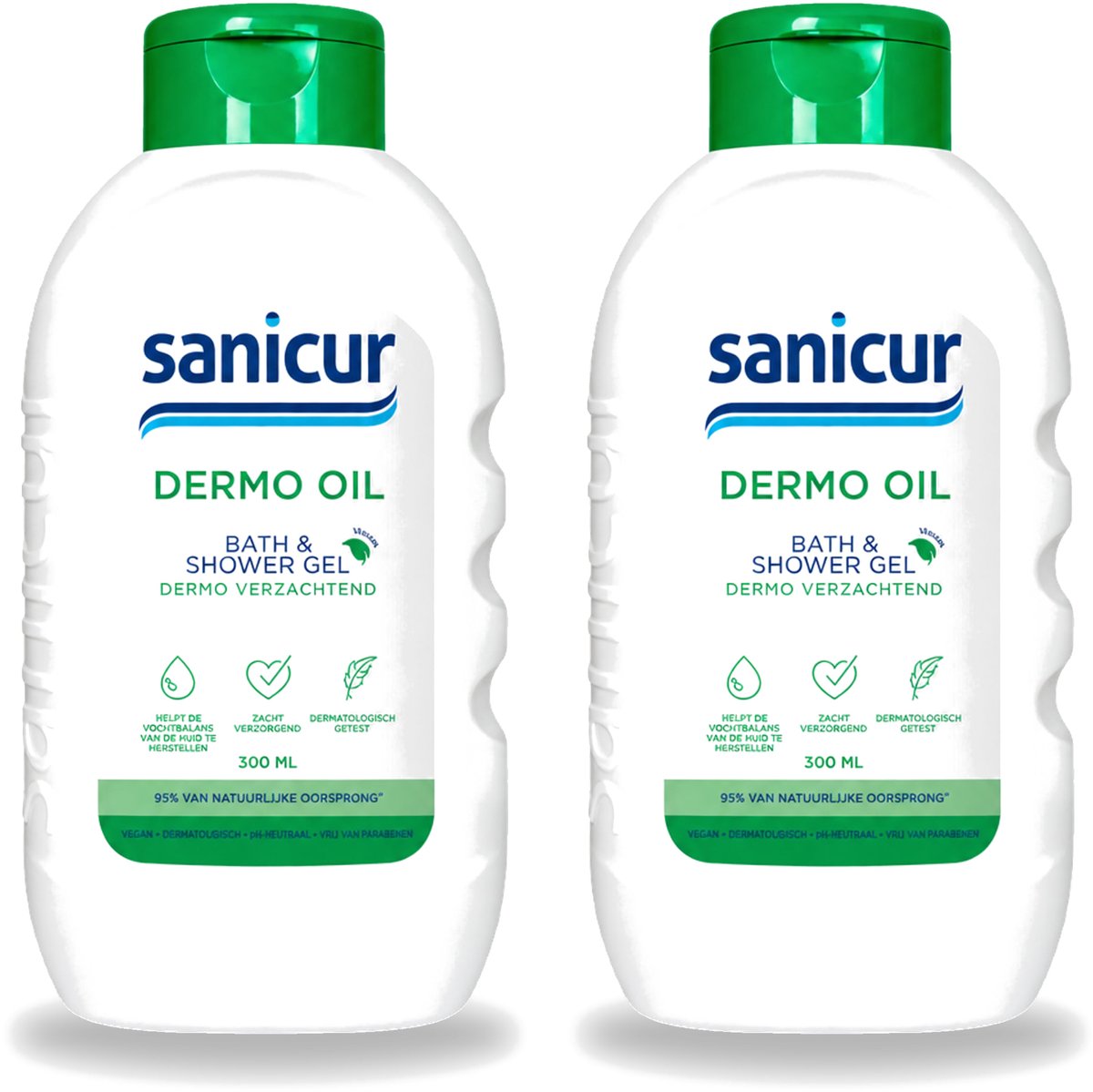 2 x Sanicur – Bad & Douchegel – Dermo-Oil – 300 ml - Voordeelverpakking - 2 stuks