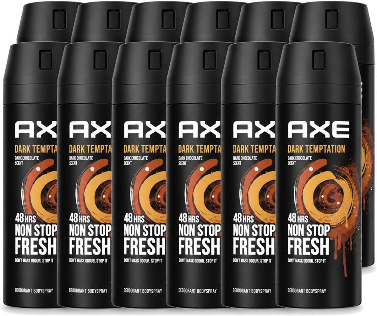 12 x Axe – Deodorant Spray – Dark Temptation – 150 ml - Voordeelverpakking - 12 stuks