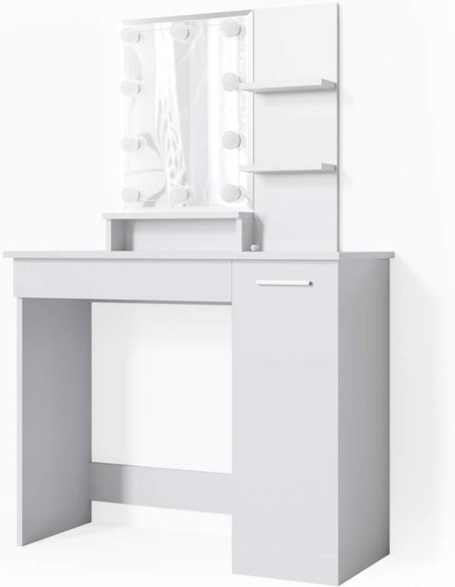 Kaptafel met LED-verlichting, 90 cm breed - Elegante make-uptafel met spiegel