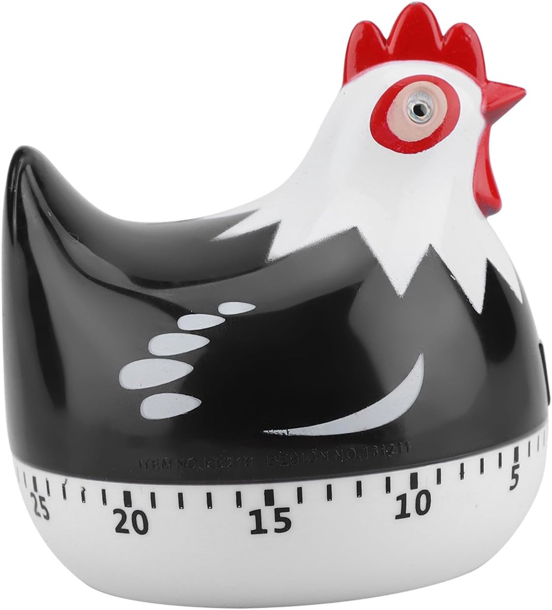 Keukenwekker, Schattig Kipvormig Patroon Mechanische Opwindbare Countdown-Timer met Beltoonherinnering Multifunctionele Timer voor Koken, Bakken Training (A)
