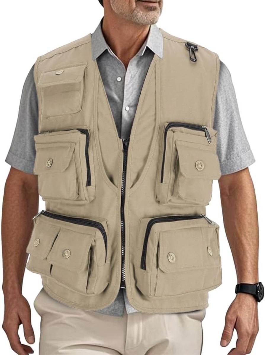Casual Vissen Vest Multi Pocket Outdoor Ademend Safari Vissen Vest Utility Foto Gilet Reizen Jacht Wandelen Jas Vest MJ15