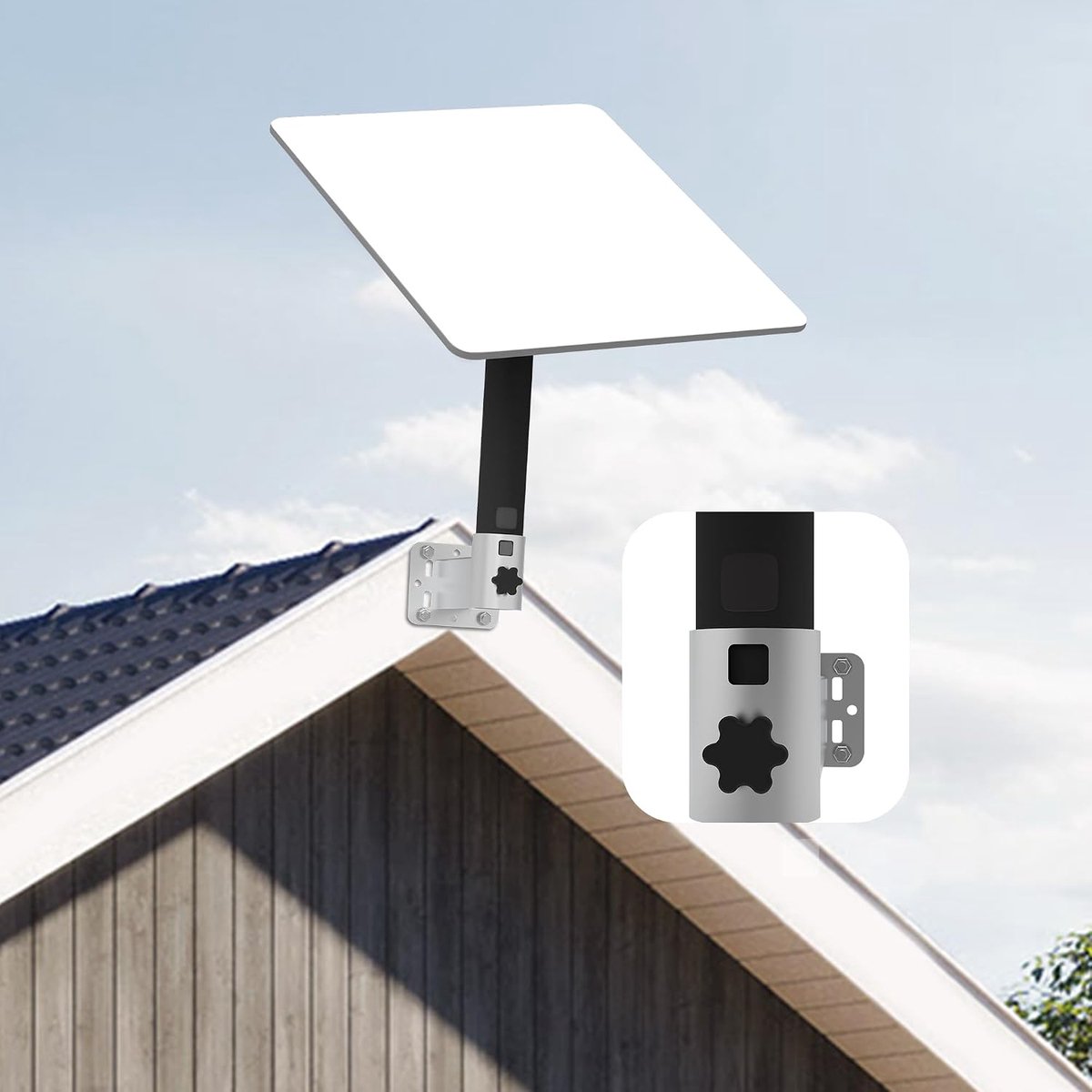 Korte muurbeugel, dubbele windbescherming, roestbestendige aluminiumlegering, internet, Starlink satellietmontagekit, compatibel met Starlink V2 Dish