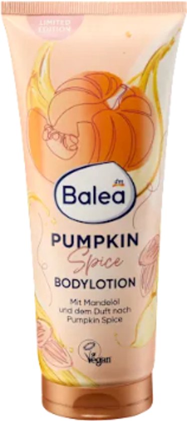 Balea bodylotion Pumpkin Spice limited edition met pompoen en amandelolie.