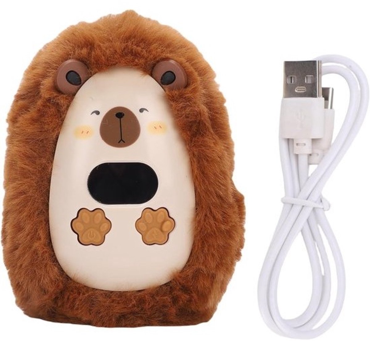 Dailygoods - Oplaadbare elektrische handwarmer - draagbaar met digitaal display - pluche dierontwerp voor volwassenen, kinderen en reizen buiten — cadeau in Sport & Outdoor - foto 2