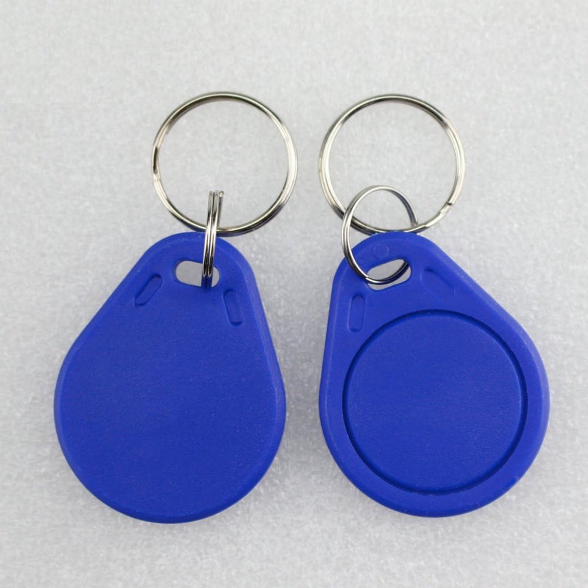 (pack of 100) HFeng 13.56MHz RFID Access Control Keyfobs Proximity MF 1k Keychains Smart IC Keycard for Door Home System nfc token tag (Blue)