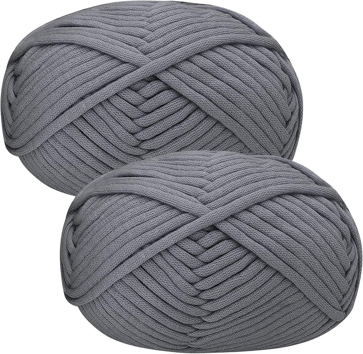 Katoenen Garen om te Haken - Easy Crochet Starter Kit voor Beginners, Amigurumi, Dikke Wol, 2 x 50 g Donkergrijs