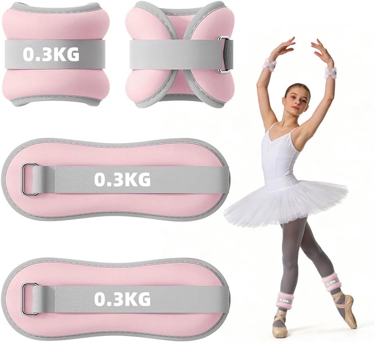 Gewichten voor armen en benen 2pcs - 0.3kg per stuk - nylon met ijzergewicht - ideaal voor beginners en kinderen - ShopVlot