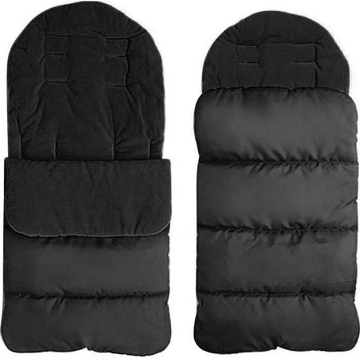 Voetenbeschermers voor kinderwagen – Universele gewatteerde winterhoezen – Winddicht, waterdicht en warm – Zwart