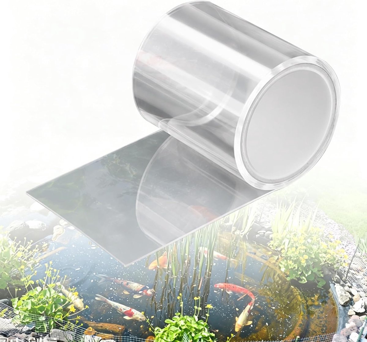 Vijverfolie reparatietape 10 × 150 cm, waterdicht plakband (10 cm x 150 cm, transparant) - ShopVlot