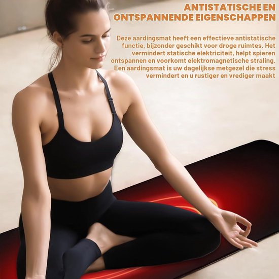 Ground Mat 25 x 68 cm met EU Plug en Kabel, Verbeter Je Welzijn, Betere Slaap, Aarding voor Bureau, Tafel, Bank en Yoga Mat, Ontspanning en Stressvermindering van Winshape — afbeelding 5