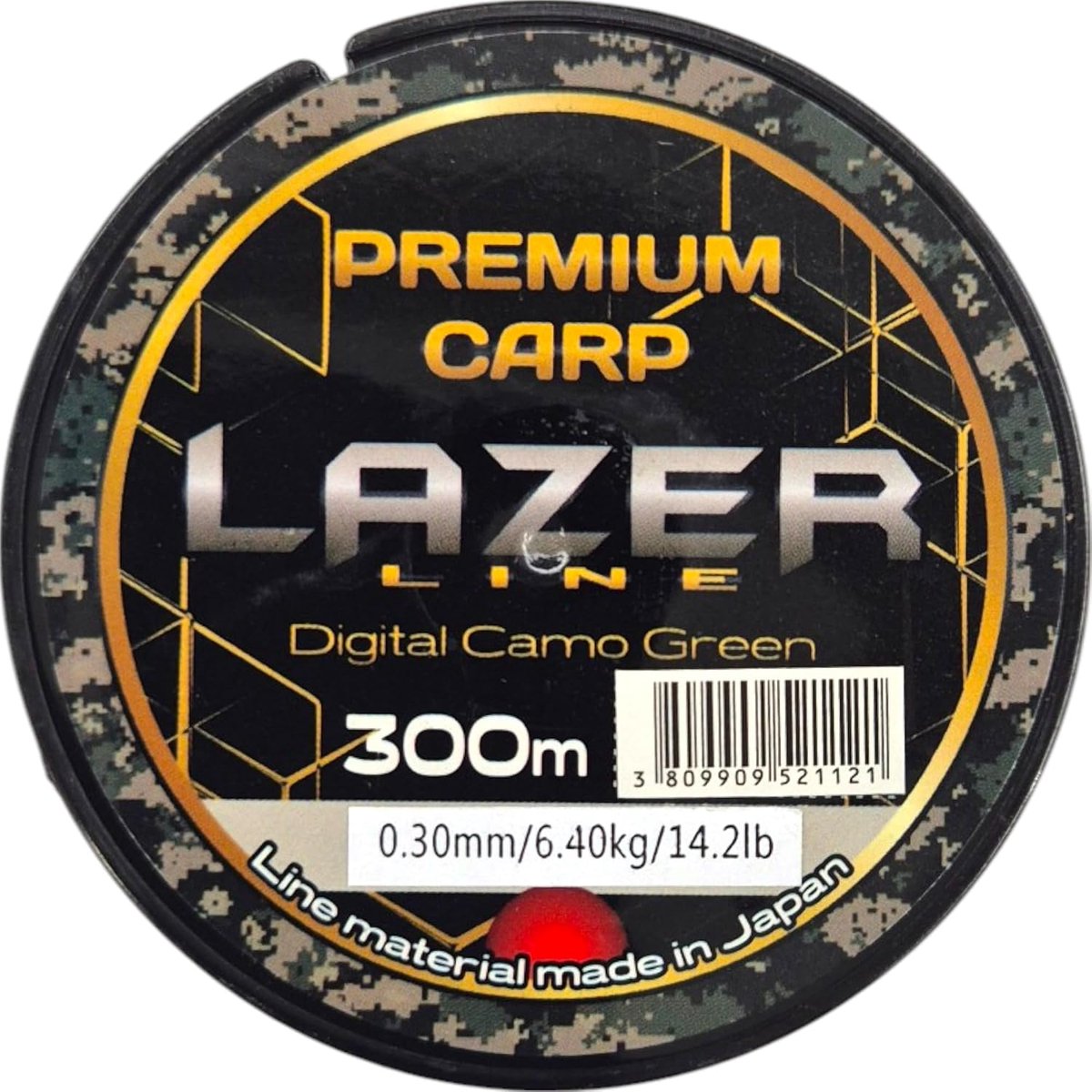 Premium CARP monofil fishing line 300m diameter 0.3mm test 6.4kg - camo green cord - method feeder carp fishing - ShopVlot