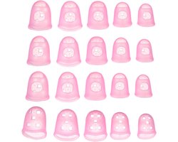 PATIKIL Rubber Finger Tips, 5 Sizes 20 Pcs Guitar Fingertip Protector Silicone Thimbles Knitting Accessories for Hand Sewing Paper Sorting Money Count