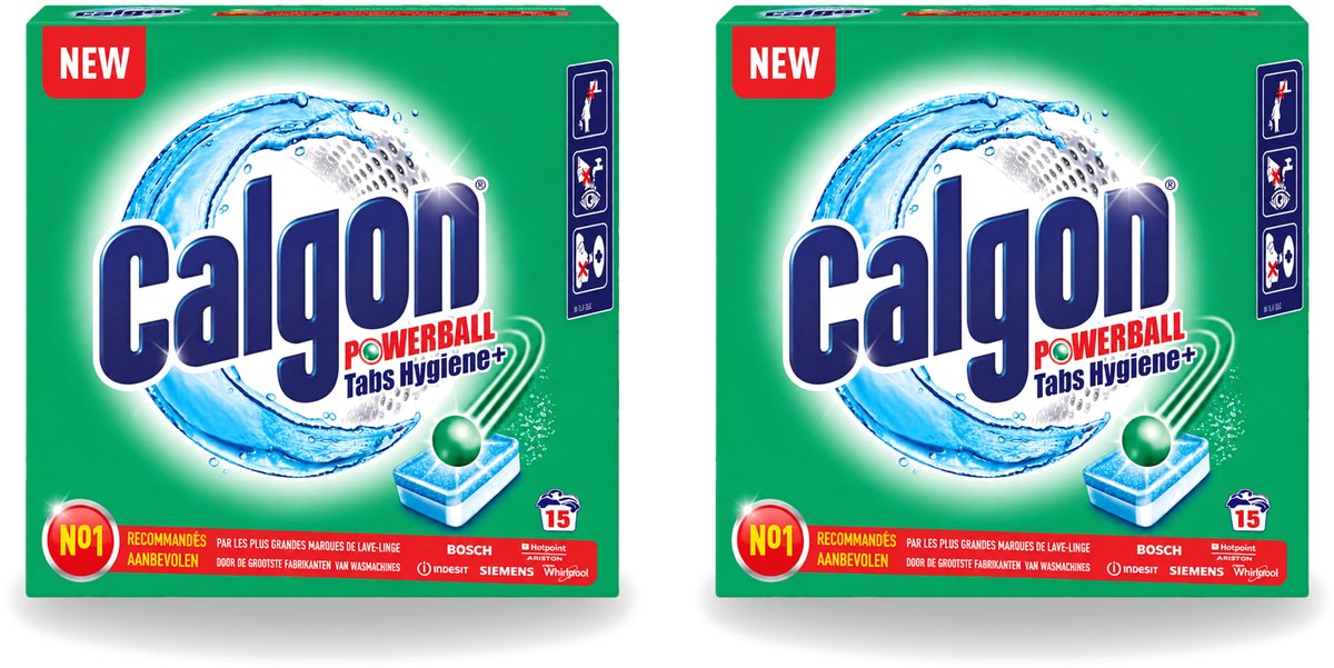 2 x Calgon - Wasmachinereiniger - Tegen Kalk - 15 Tabletten - Voordeelverpakking - 2 stuks