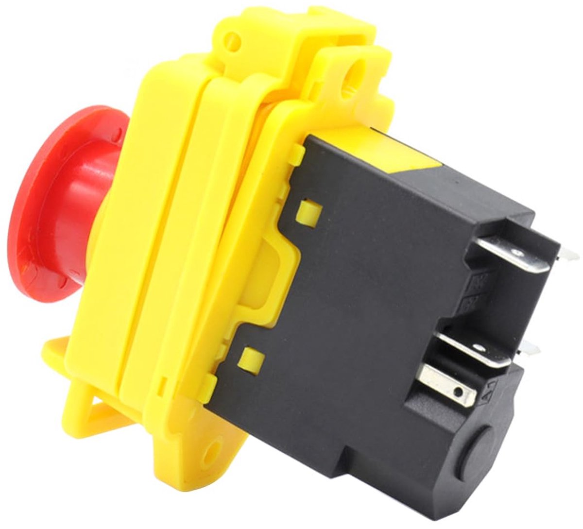 Drukschakelaar 250V 5-pins - Waterdicht - Handmatige elektromagnetische knop - Veiligheid voor mini-lathes - ShopVlot