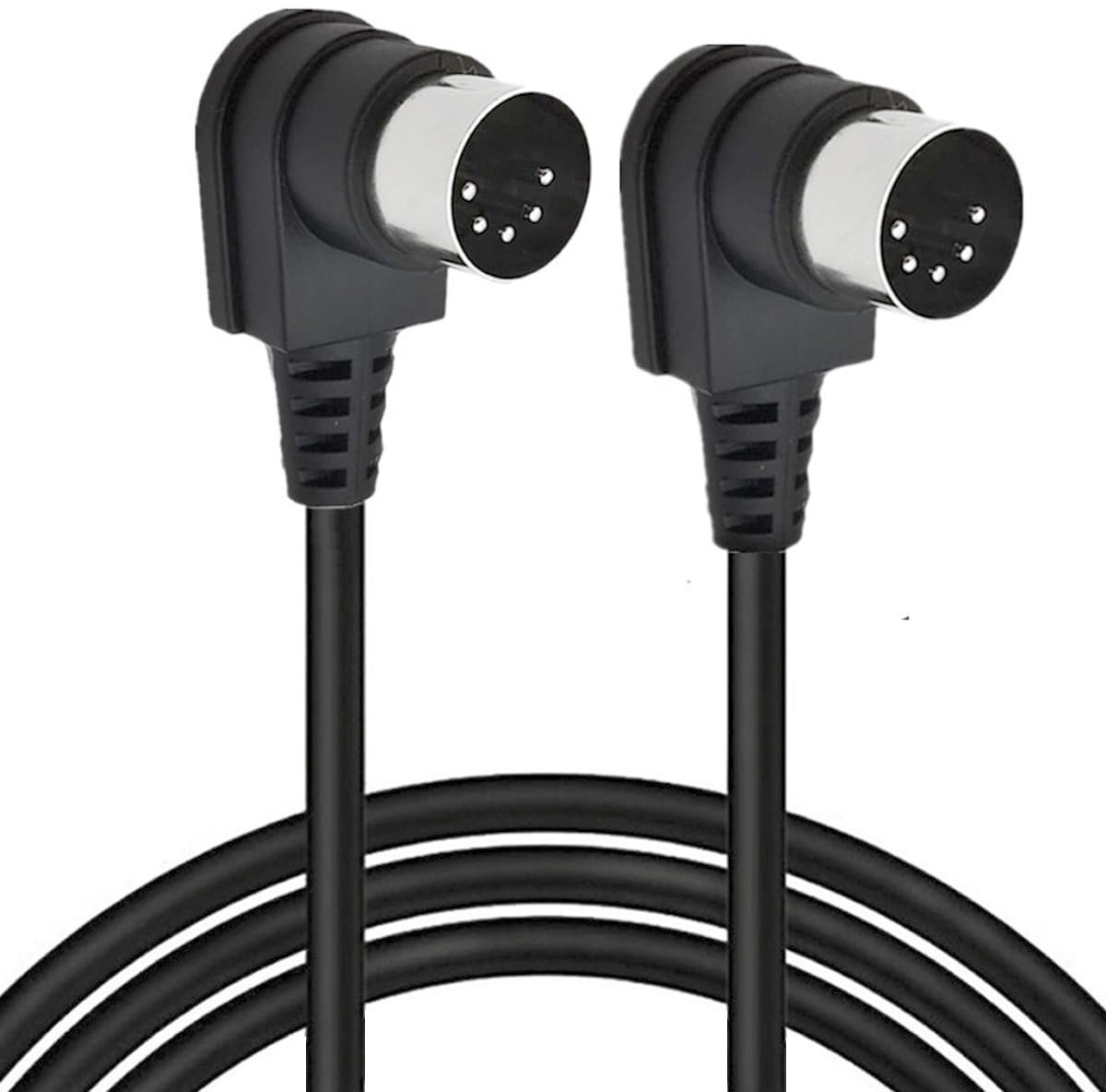 MIDI 5-Pin DIN Kabel 1,5 Meter - Rechte Hoek 90 Graden - Voor MIDI Apparaten - Ideaal voor Opnames - ShopVlot