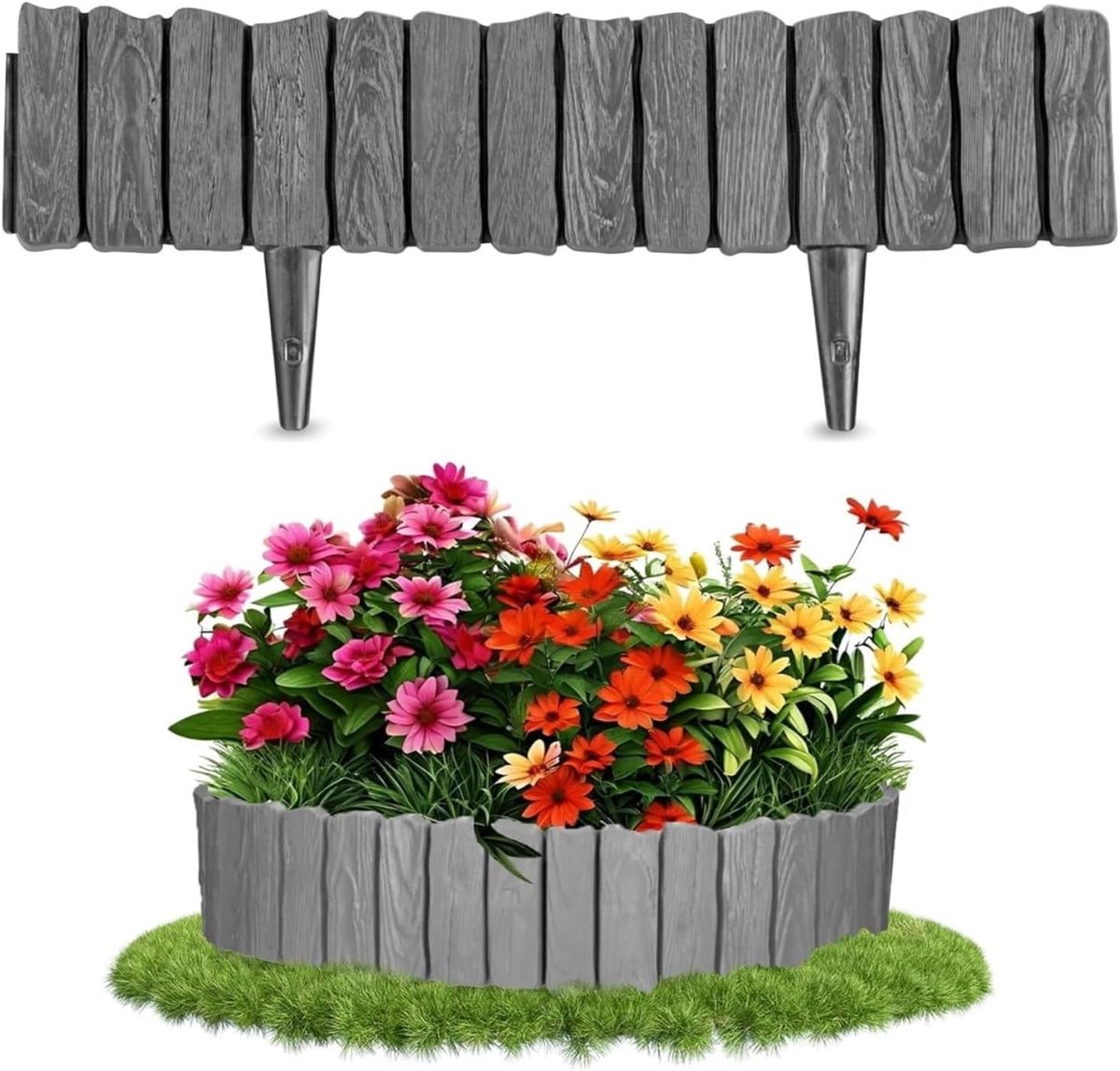 Flexibele Tuinrand in Charcoal Kleur - Ideaal voor Tuinontwerp, Landschapsarchitectuur en Tuinverlichting