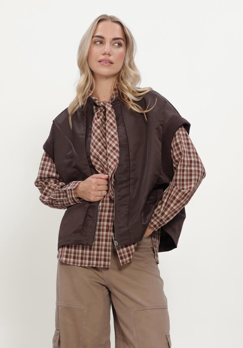 WITHBLACK Wblimperial Waistcoat Jassen Dames - Winterjas - Bruin - Maat XL