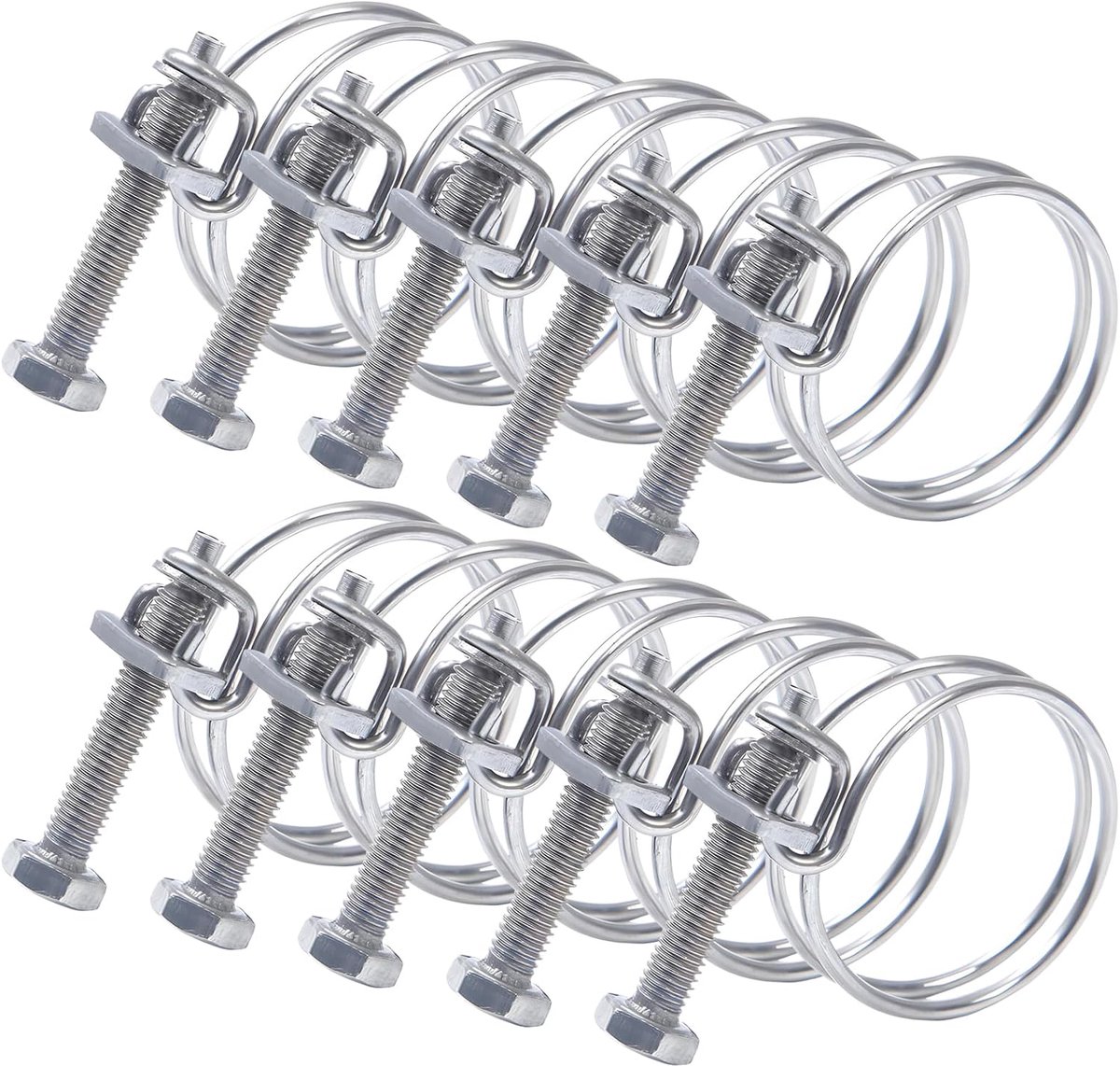 hose shells stainless steel, 10 pieces rohrschelle Double wire hose shells set rohrschellen slangenschelle Adjustable - ShopVlot