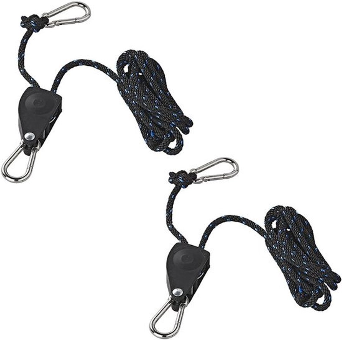 Katrol met rateltouw - Touwlier set - Voor het hijsen van zware lasten - Dubbele set - 136 kg - 2x 2,5 meter - Meerkleurig