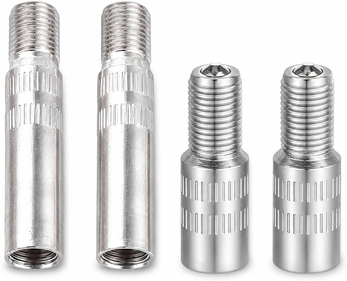 4 stuks ventielverlenging voor banden, adapter voor autoventiel, 27 mm en 39 mm, compatibel met auto, motorfiets, e-scooter en Xiaomi-scooter, eenvoudige uitbreiding voor het opblazen