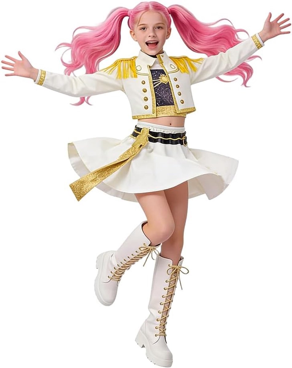 Kostuum voor kinderen, anime cosplay kostuum met vest, jas, shorts/rokken, voor Halloween, verjaardag, Kerstmis, carnaval, verkleedpartij
