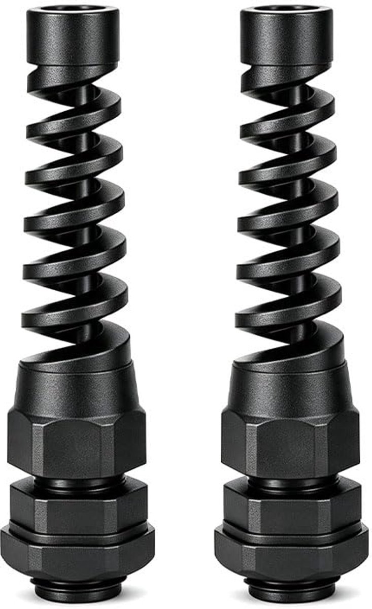 Nylon kabelafdichting, 2 stuks (PG7) | Waterdicht ontwerp, verstelbare aanpassing van de spanring, duurzame nylon constructie, bescherming tegen stoten