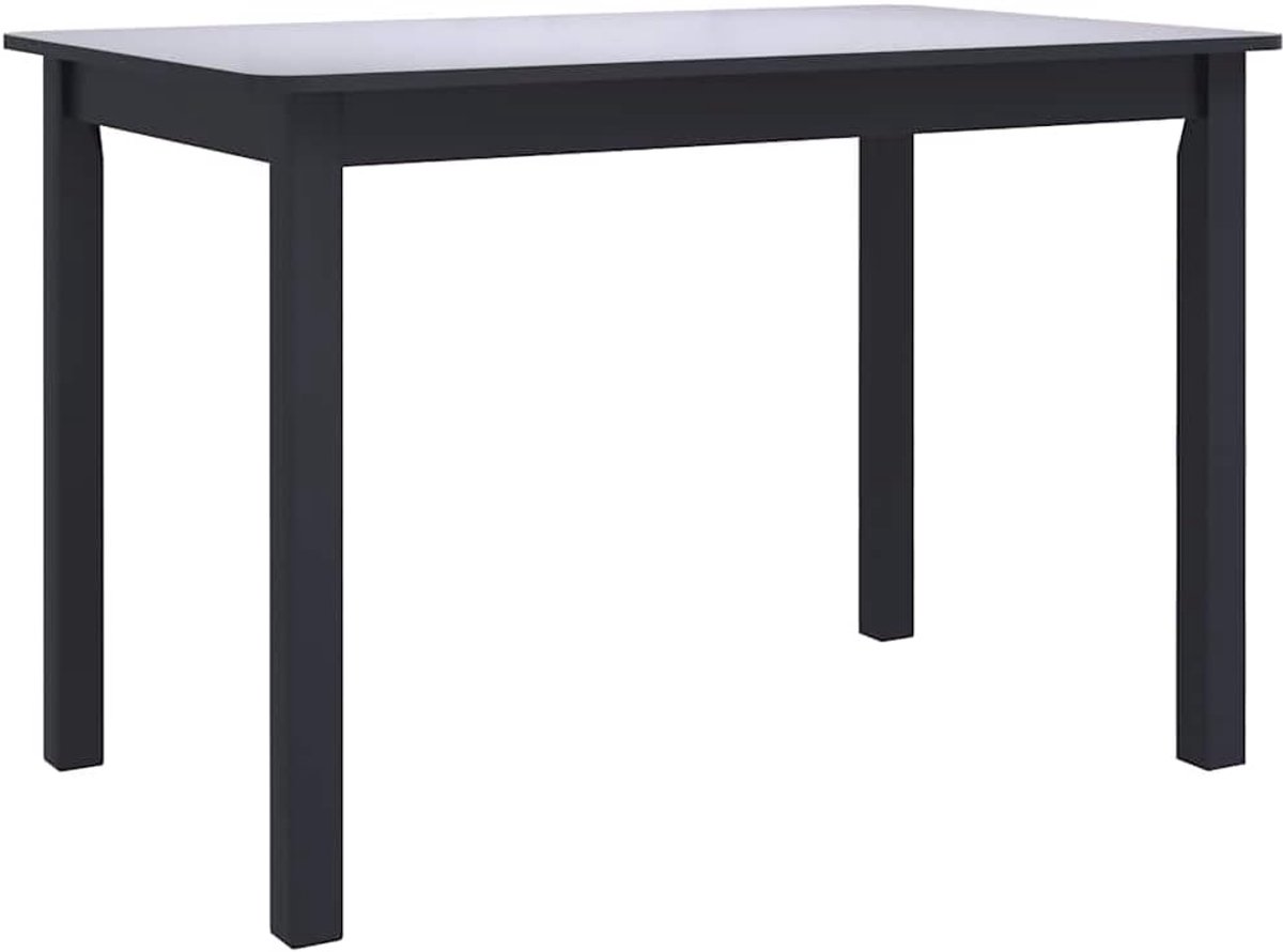 Eettafel, zwart, 114 x 71 x 75 cm, massief houten rubberen houten tafelframe, MDF-tafelblad, stabiele eettafel voor keuken en eetkamer, onderhoudsvriendelijk gelakt oppervlak, eenvoudige