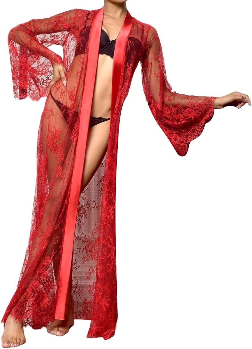 Elegante lange jurk van transparant, ideale lingerie voor nacht en nachtkleding.