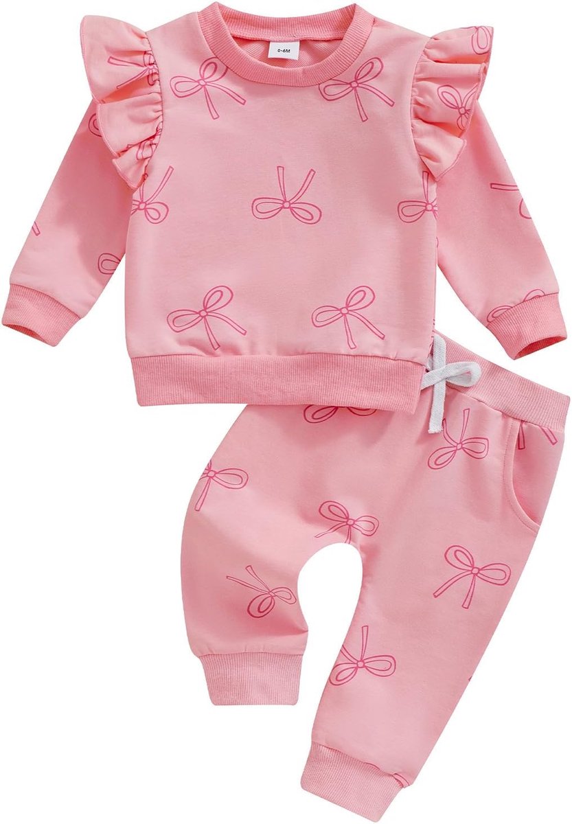 Babykleding voor meisjes, bovendeel en broek, 2 stuks