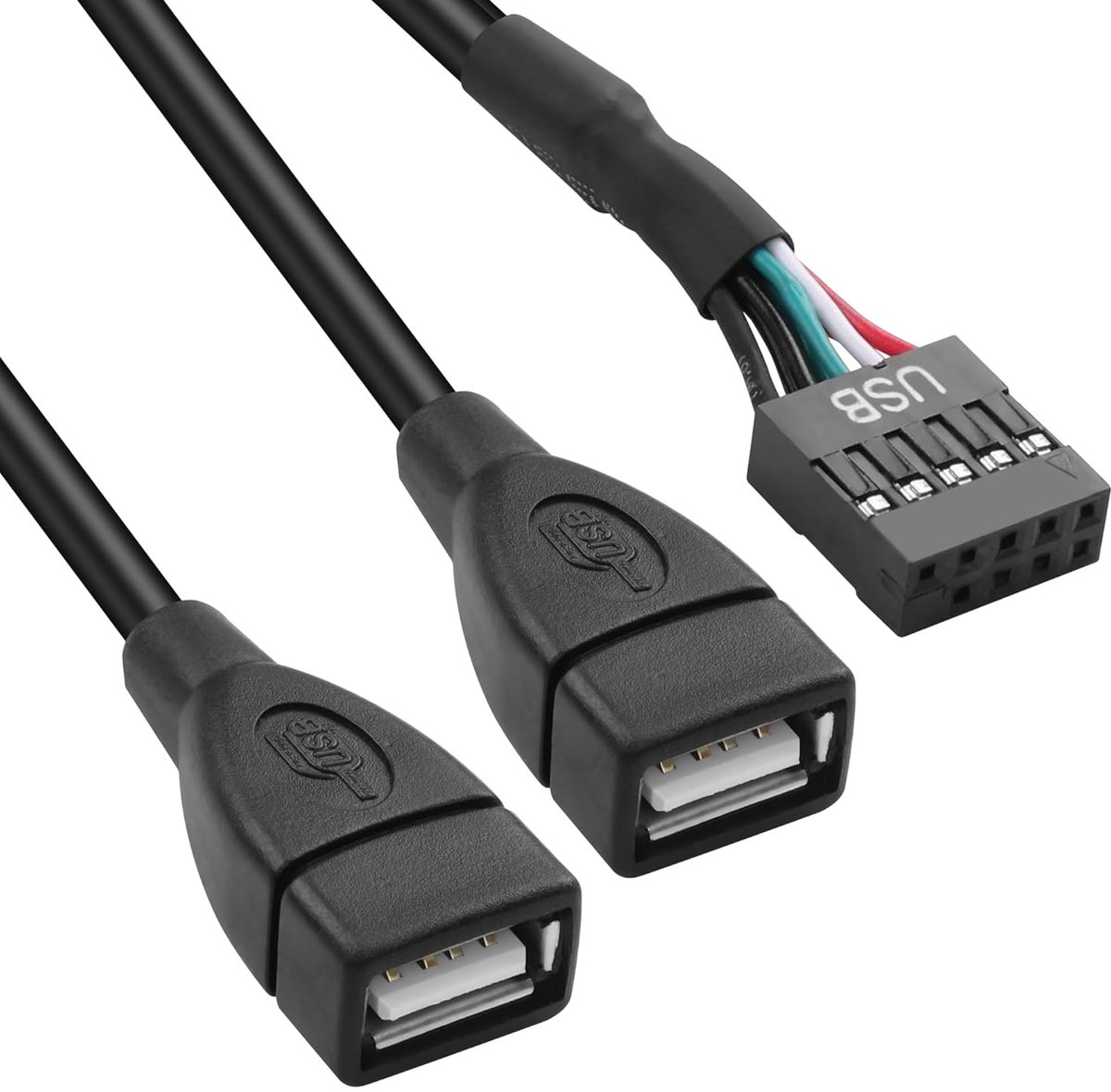 MEIRIYFA Motherboard 9Pin 10Pin to Dual USB 2.0 Female Adapter Cable, Header 9Pin USB Bus to Dual USB 2.0 Type A - ShopVlot