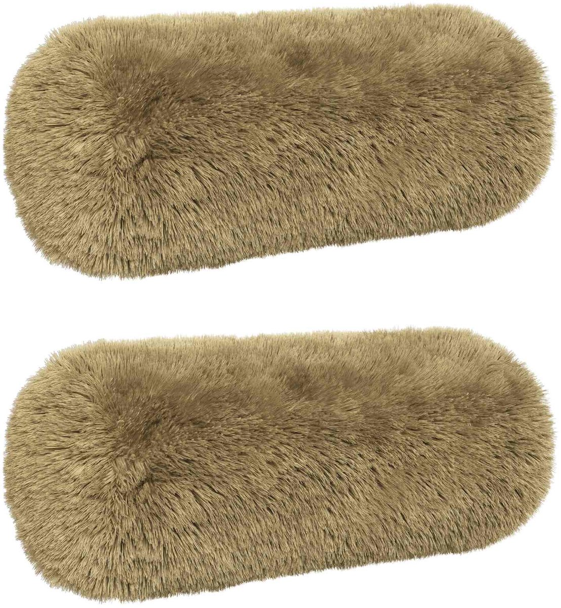 vidaXL Dekenkussen - 2 - st - HEERLEN - Lichtgrijs - Diam. - 15 - x - 40 - cm - PV - Fleece